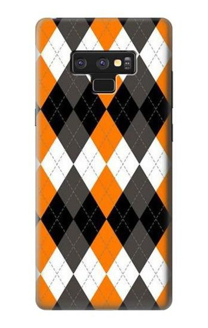 S3421 Black Orange White Argyle Plaid Case For Note 9 Samsung Galaxy Note9