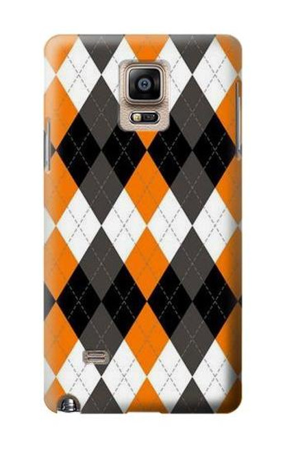 S3421 Black Orange White Argyle Plaid Case For Samsung Galaxy Note 4