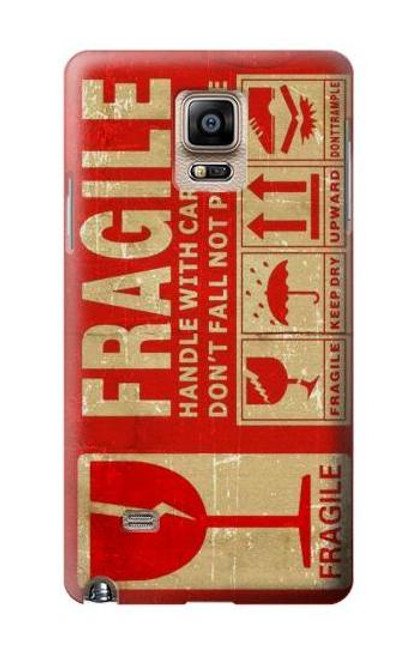 S3552 Vintage Fragile Label Art Case For Samsung Galaxy Note 4