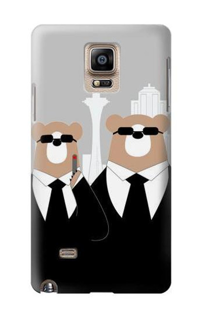 S3557 Bear in Black Suit Case For Samsung Galaxy Note 4