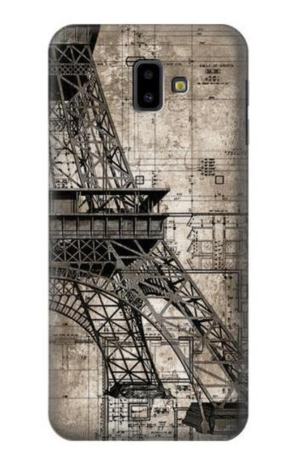 S3416 Eiffel Tower Blueprint Case For Samsung Galaxy J6+ (2018), J6 Plus (2018)