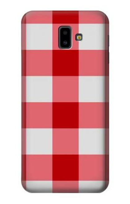 S3535 Red Gingham Case For Samsung Galaxy J6+ (2018), J6 Plus (2018)