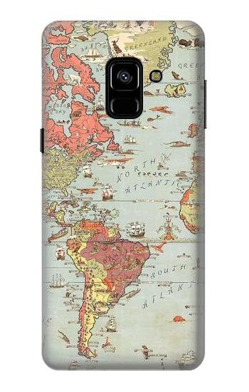 S3418 Vintage World Map Case For Samsung Galaxy A8 (2018)