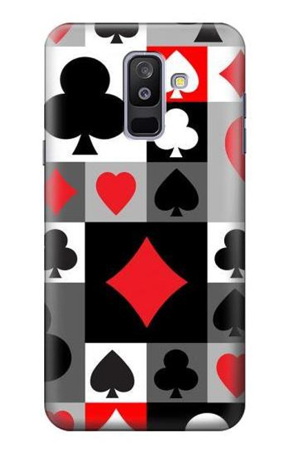 S3463 Poker Card Suit Case For Samsung Galaxy A6+ (2018), J8 Plus 2018, A6 Plus 2018