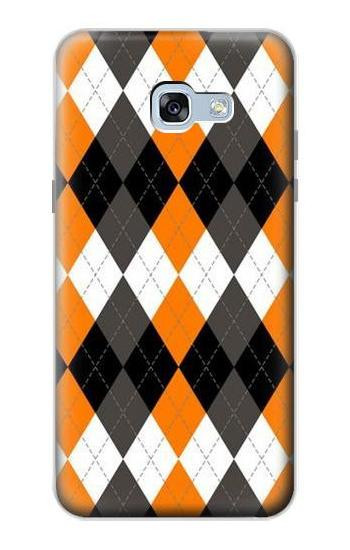 S3421 Black Orange White Argyle Plaid Case For Samsung Galaxy A5 (2017)