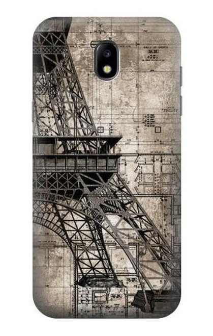 S3416 Eiffel Tower Blueprint Case For Samsung Galaxy J5 (2017) EU Version