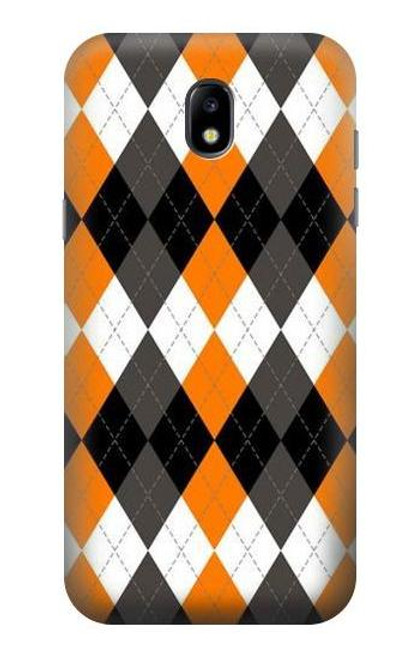 S3421 Black Orange White Argyle Plaid Case For Samsung Galaxy J5 (2017) EU Version