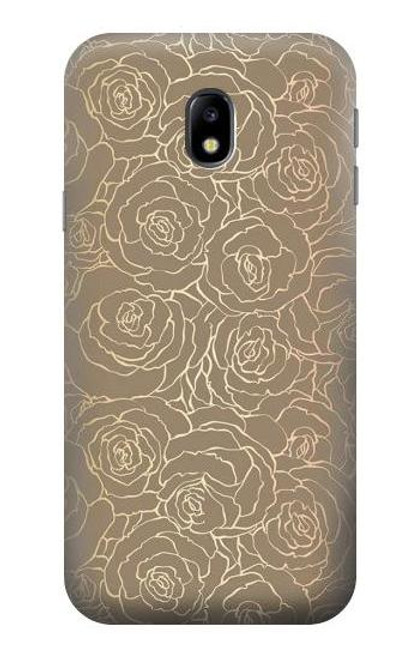 S3466 Gold Rose Pattern Case For Samsung Galaxy J3 (2017) EU Version