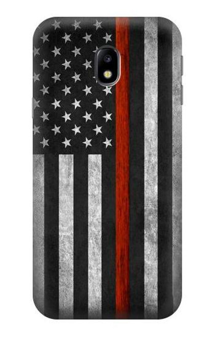 S3472 Firefighter Thin Red Line Flag Case For Samsung Galaxy J3 (2017) EU Version