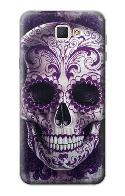 S3582 Purple Sugar Skull Case For Samsung Galaxy J7 Prime (SM-G610F)