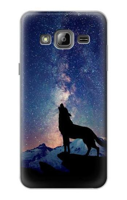 S3555 Wolf Howling Million Star Case For Samsung Galaxy J3 (2016)