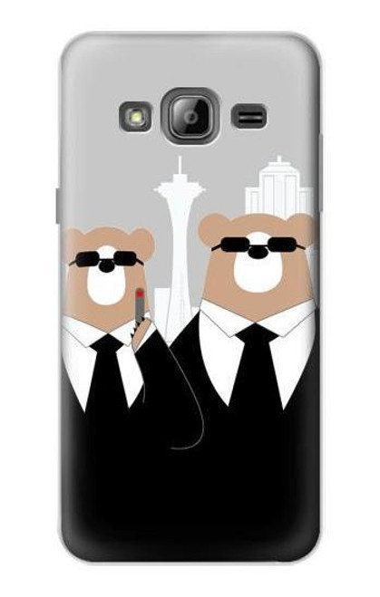 S3557 Bear in Black Suit Case For Samsung Galaxy J3 (2016)