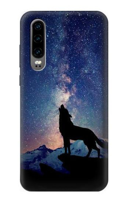 S3555 Wolf Howling Million Star Case For Huawei P30