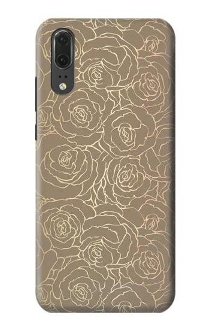 S3466 Gold Rose Pattern Case For Huawei P20