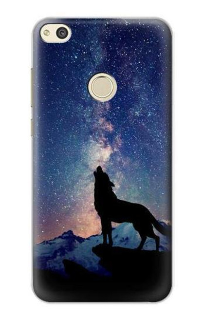 S3555 Wolf Howling Million Star Case For Huawei P8 Lite (2017)