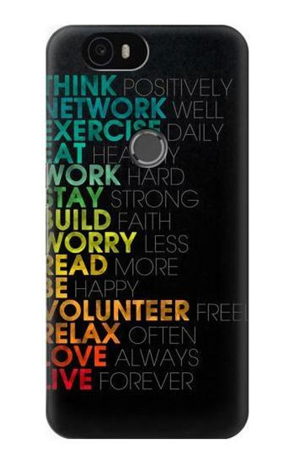S3523 Think Positive Words Quotes Case For Huawei Nexus 6P