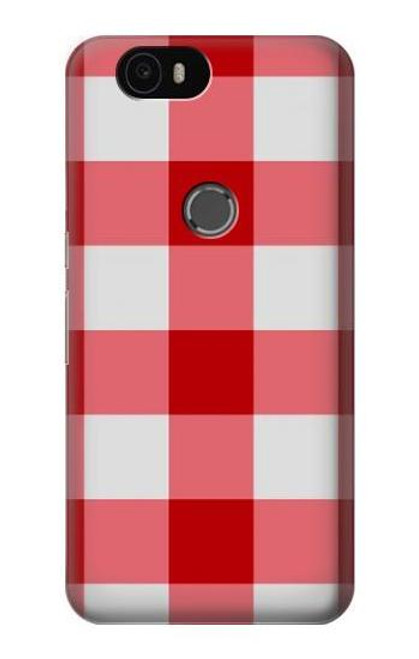 S3535 Red Gingham Case For Huawei Nexus 6P