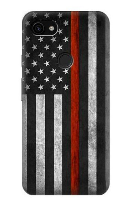 S3472 Firefighter Thin Red Line Flag Case For Google Pixel 3a XL