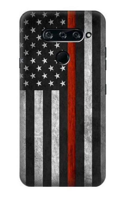 S3472 Firefighter Thin Red Line Flag Case For LG V40, LG V40 ThinQ