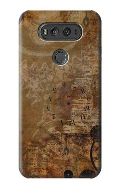 S3456 Vintage Paper Clock Steampunk Case For LG V20