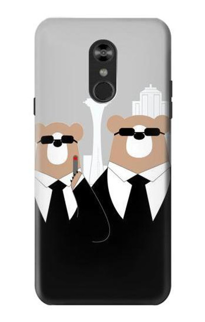 S3557 Bear in Black Suit Case For LG Q Stylo 4, LG Q Stylus