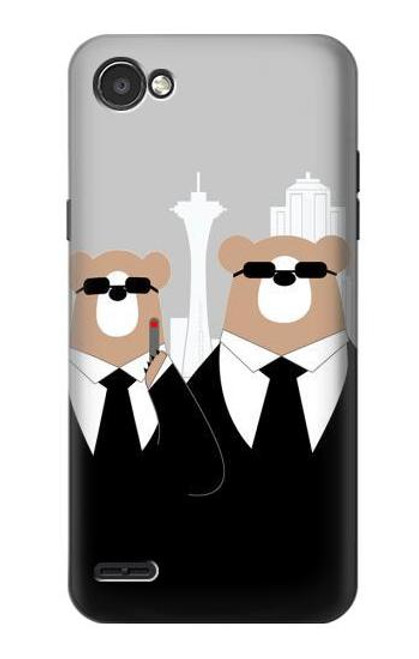 S3557 Bear in Black Suit Case For LG Q6