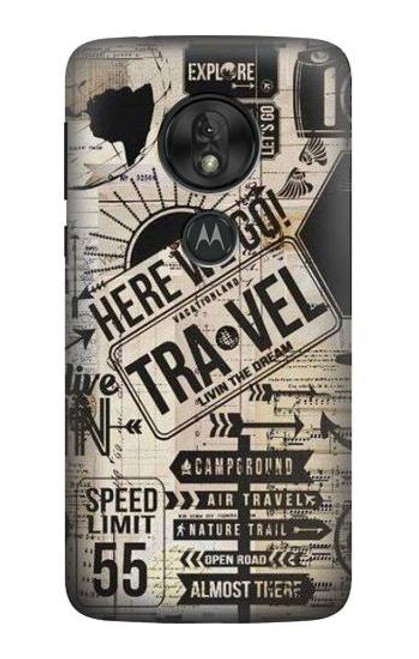 S3441 Vintage Travel Case For Motorola Moto G7 Power
