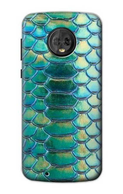 S3414 Green Snake Scale Graphic Print Case For Motorola Moto G6