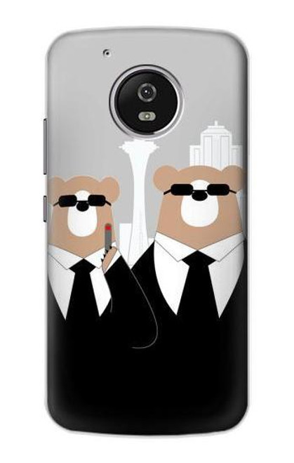 S3557 Bear in Black Suit Case For Motorola Moto G5