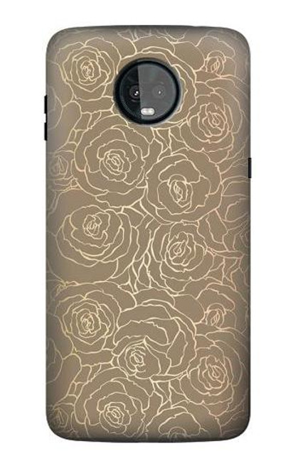 S3466 Gold Rose Pattern Case For Motorola Moto Z3, Z3 Play