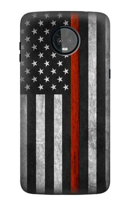 S3472 Firefighter Thin Red Line Flag Case For Motorola Moto Z3, Z3 Play