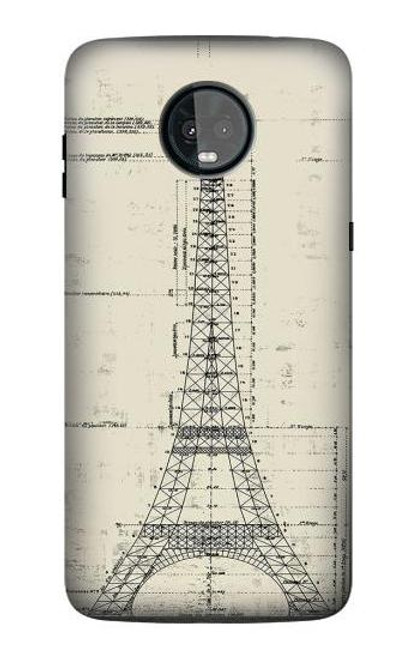 S3474 Eiffel Architectural Drawing Case For Motorola Moto Z3, Z3 Play