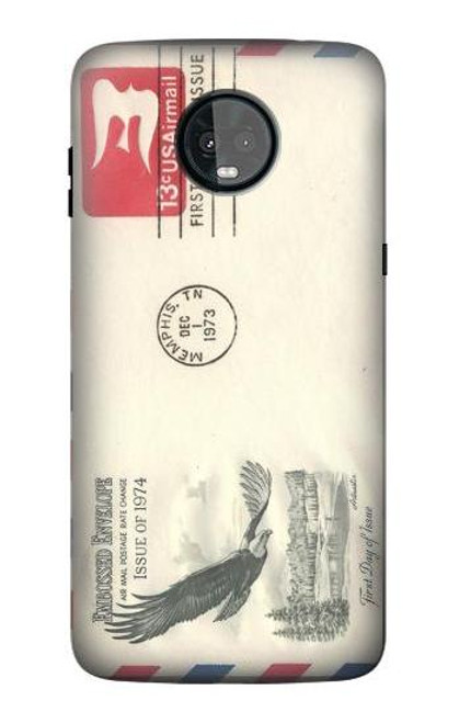 S3551 Vintage Airmail Envelope Art Case For Motorola Moto Z3, Z3 Play