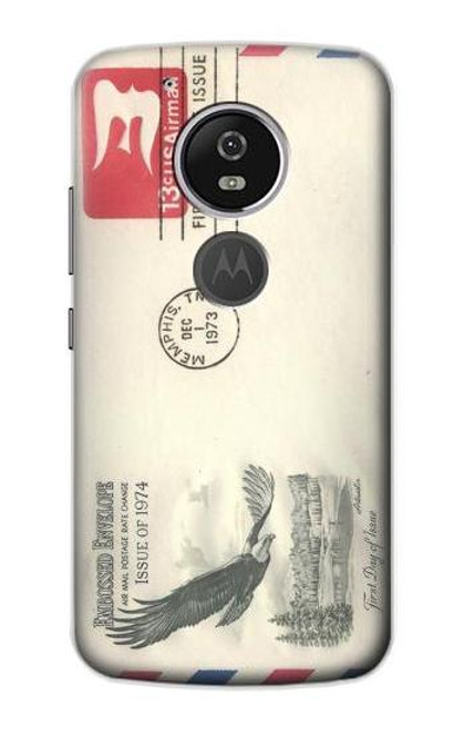 S3551 Vintage Airmail Envelope Art Case For Motorola Moto G6 Play, Moto G6 Forge, Moto E5