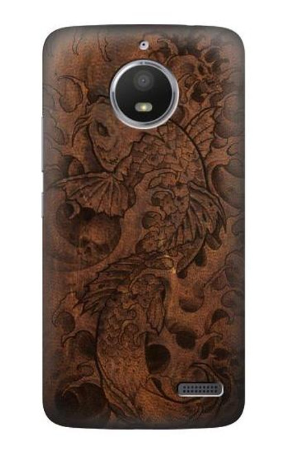 S3405 Fish Tattoo Leather Graphic Print Case For Motorola Moto E4