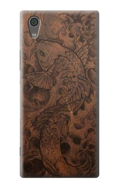 S3405 Fish Tattoo Leather Graphic Print Case For Sony Xperia XA1