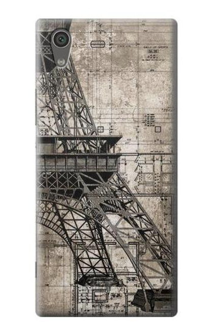 S3416 Eiffel Tower Blueprint Case For Sony Xperia XA1