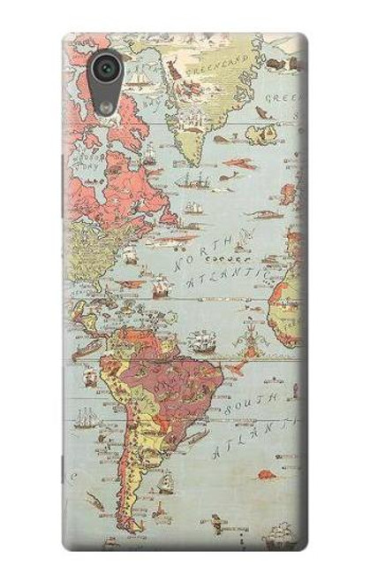 S3418 Vintage World Map Case For Sony Xperia XA1