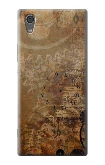 S3456 Vintage Paper Clock Steampunk Case For Sony Xperia XA1