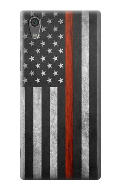 S3472 Firefighter Thin Red Line Flag Case For Sony Xperia XA1