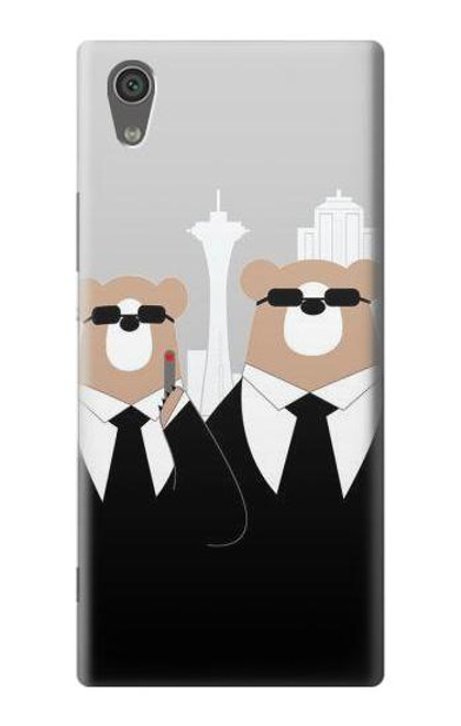 S3557 Bear in Black Suit Case For Sony Xperia XA1