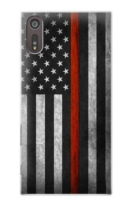 S3472 Firefighter Thin Red Line Flag Case For Sony Xperia XZ