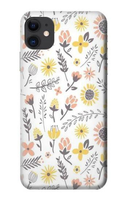 S2354 Pastel Flowers Pattern Case For iPhone 11