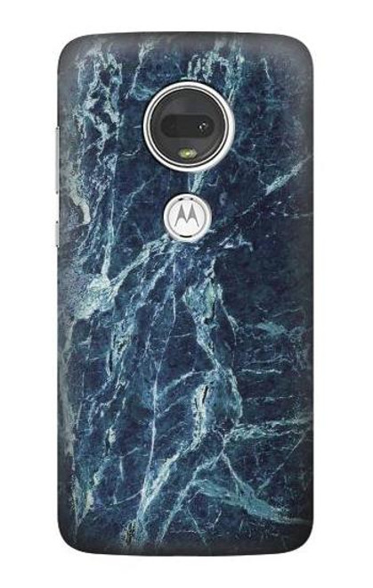 S2799 Light Blue Marble Stone Graphic Printed Case For Motorola Moto G7, Moto G7 Plus