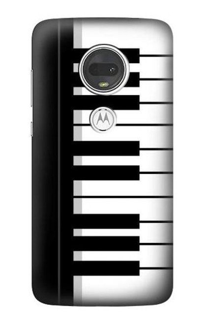 S3078 Black and White Piano Keyboard Case For Motorola Moto G7, Moto G7 Plus