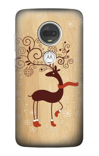 S3081 Wooden Raindeer Graphic Printed Case For Motorola Moto G7, Moto G7 Plus