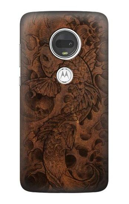 S3405 Fish Tattoo Leather Graphic Print Case For Motorola Moto G7, Moto G7 Plus