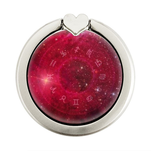 S3368 Zodiac Red Galaxy Graphic Ring Holder and Pop Up Grip