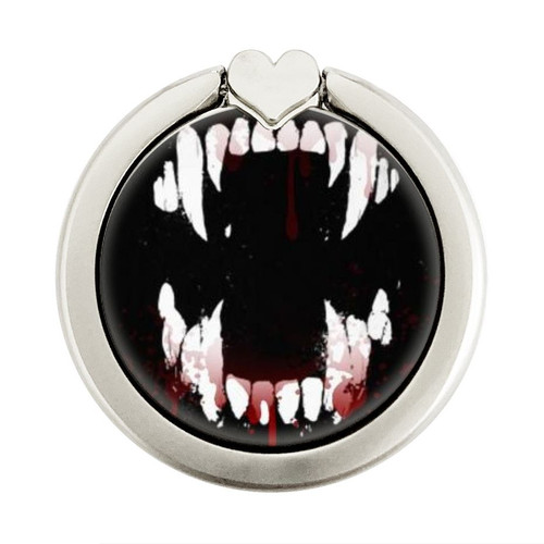 S3527 Vampire Teeth Bloodstain Graphic Ring Holder and Pop Up Grip