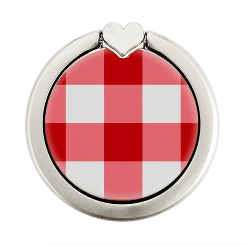 S3535 Red Gingham Graphic Ring Holder and Pop Up Grip